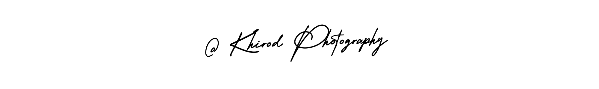 You should practise on your own different ways (AmerikaSignatureDemo-Regular) to write your name (@ Khirod Photography) in signature. don't let someone else do it for you. @ Khirod Photography signature style 3 images and pictures png