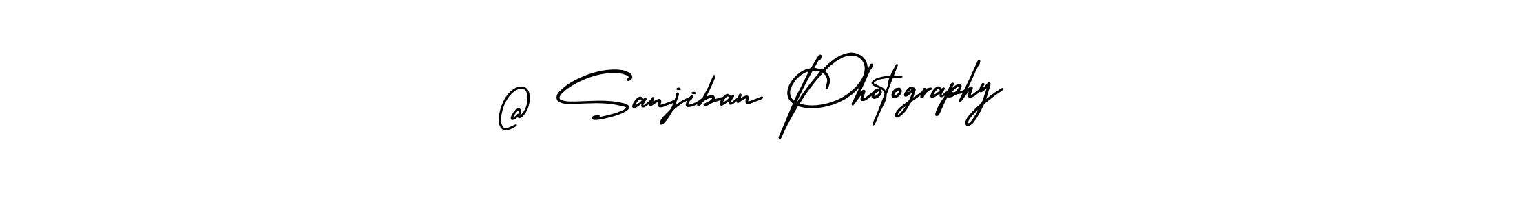 The best way (AmerikaSignatureDemo-Regular) to make a short signature is to pick only two or three words in your name. The name @ Sanjiban Photography include a total of six letters. For converting this name. @ Sanjiban Photography signature style 3 images and pictures png
