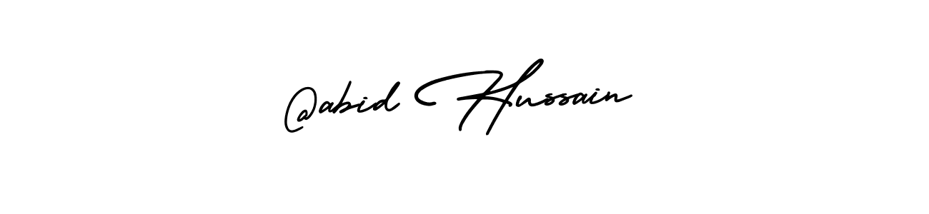 Use a signature maker to create a handwritten signature online. With this signature software, you can design (AmerikaSignatureDemo-Regular) your own signature for name @abid Hussain. @abid Hussain signature style 3 images and pictures png