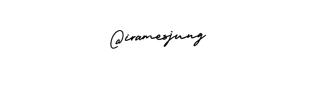 Design your own signature with our free online signature maker. With this signature software, you can create a handwritten (AmerikaSignatureDemo-Regular) signature for name @iramesjung. @iramesjung signature style 3 images and pictures png