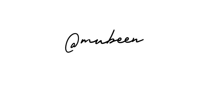 Use a signature maker to create a handwritten signature online. With this signature software, you can design (AmerikaSignatureDemo-Regular) your own signature for name @mubeen. @mubeen signature style 3 images and pictures png