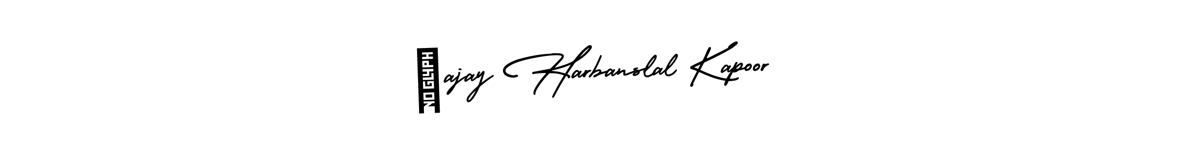 Similarly AmerikaSignatureDemo-Regular is the best handwritten signature design. Signature creator online .You can use it as an online autograph creator for name  ajay Harbanslal Kapoor.  ajay Harbanslal Kapoor signature style 3 images and pictures png