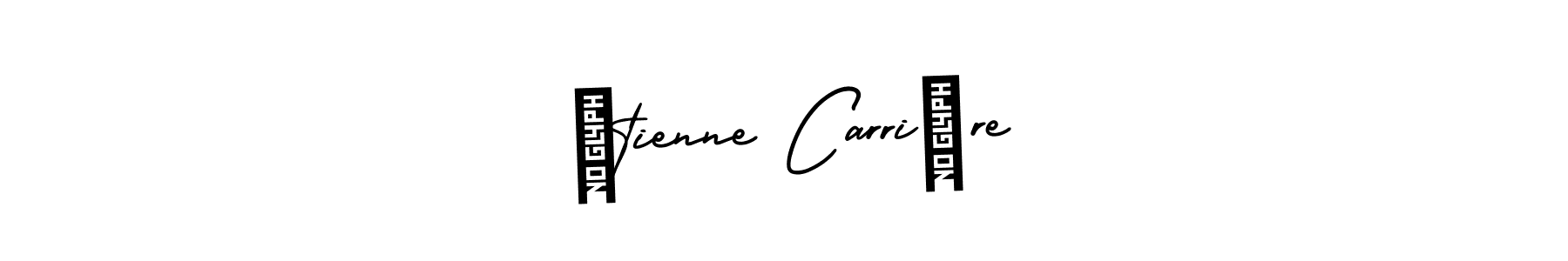 You should practise on your own different ways (AmerikaSignatureDemo-Regular) to write your name (Étienne Carrière) in signature. don't let someone else do it for you. Étienne Carrière signature style 3 images and pictures png