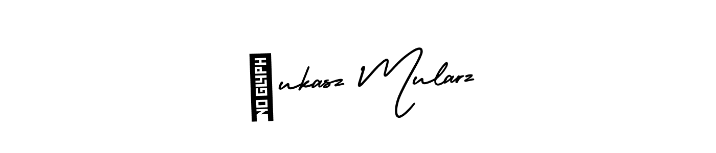 if you are searching for the best signature style for your name Łukasz Mularz. so please give up your signature search. here we have designed multiple signature styles  using AmerikaSignatureDemo-Regular. Łukasz Mularz signature style 3 images and pictures png