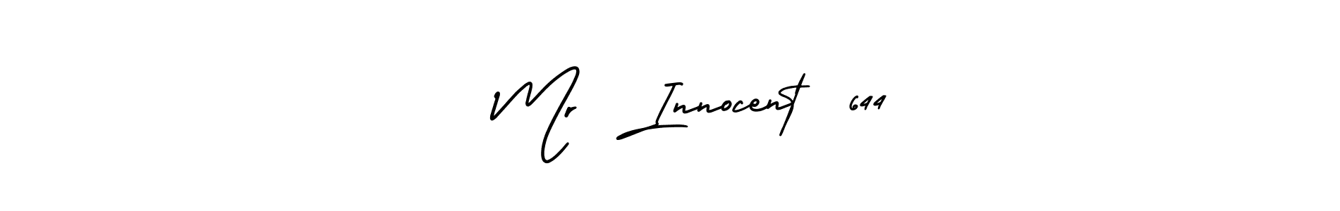 You should practise on your own different ways (AmerikaSignatureDemo-Regular) to write your name (  Mr  Innocent  644) in signature. don't let someone else do it for you.   Mr  Innocent  644 signature style 3 images and pictures png