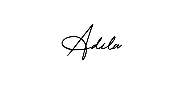 You should practise on your own different ways (AmerikaSignatureDemo-Regular) to write your name ( Adila) in signature. don't let someone else do it for you.  Adila signature style 3 images and pictures png