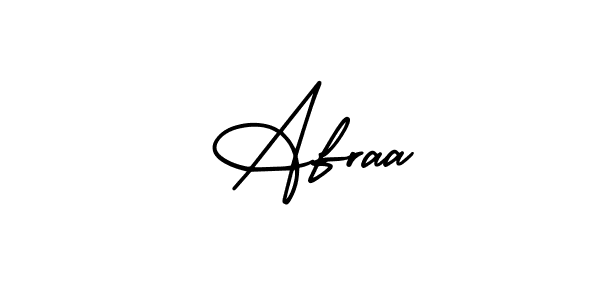 How to make  Afraa name signature. Use AmerikaSignatureDemo-Regular style for creating short signs online. This is the latest handwritten sign.  Afraa signature style 3 images and pictures png