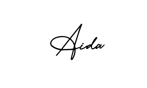 Design your own signature with our free online signature maker. With this signature software, you can create a handwritten (AmerikaSignatureDemo-Regular) signature for name  Aida.  Aida signature style 3 images and pictures png