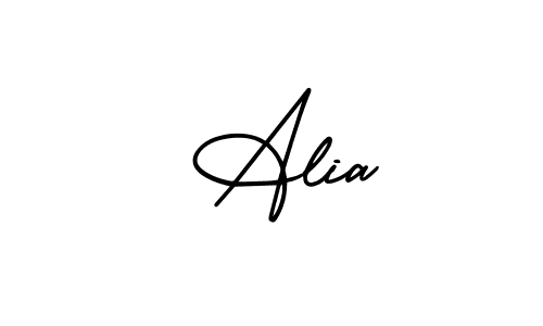 You should practise on your own different ways (AmerikaSignatureDemo-Regular) to write your name ( Alia) in signature. don't let someone else do it for you.  Alia signature style 3 images and pictures png