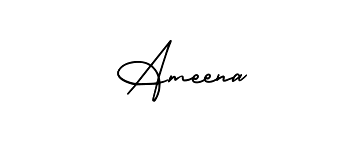  Ameena stylish signature style. Best Handwritten Sign (AmerikaSignatureDemo-Regular) for my name. Handwritten Signature Collection Ideas for my name  Ameena.  Ameena signature style 3 images and pictures png