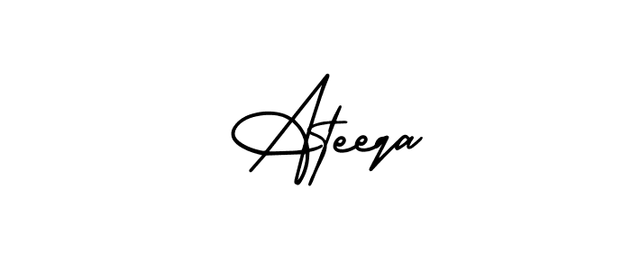 You can use this online signature creator to create a handwritten signature for the name  Ateeqa. This is the best online autograph maker.  Ateeqa signature style 3 images and pictures png