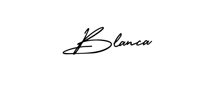 You should practise on your own different ways (AmerikaSignatureDemo-Regular) to write your name ( Blanca) in signature. don't let someone else do it for you.  Blanca signature style 3 images and pictures png