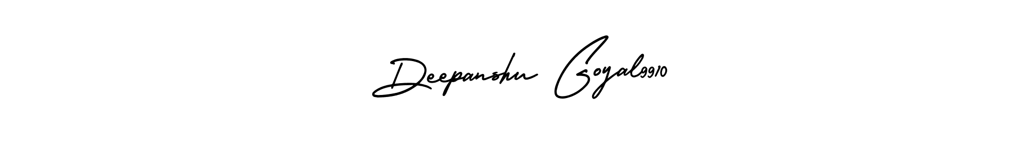 The best way (AmerikaSignatureDemo-Regular) to make a short signature is to pick only two or three words in your name. The name  Deepanshu Goyal9910 include a total of six letters. For converting this name.  Deepanshu Goyal9910 signature style 3 images and pictures png