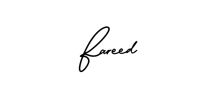 The best way (AmerikaSignatureDemo-Regular) to make a short signature is to pick only two or three words in your name. The name  Fareed include a total of six letters. For converting this name.  Fareed signature style 3 images and pictures png