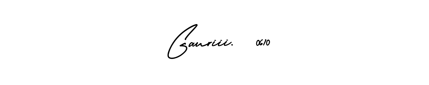 You should practise on your own different ways (AmerikaSignatureDemo-Regular) to write your name ( Gauriii.  0610) in signature. don't let someone else do it for you.  Gauriii.  0610 signature style 3 images and pictures png