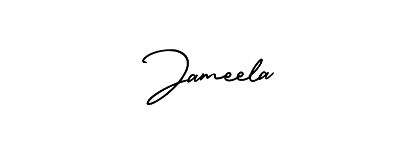 The best way (AmerikaSignatureDemo-Regular) to make a short signature is to pick only two or three words in your name. The name  Jameela include a total of six letters. For converting this name.  Jameela signature style 3 images and pictures png