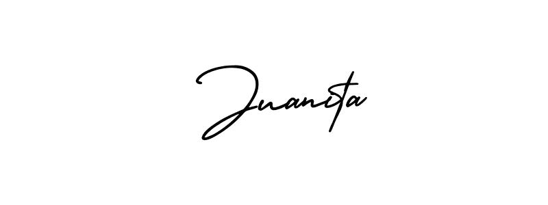 How to make  Juanita name signature. Use AmerikaSignatureDemo-Regular style for creating short signs online. This is the latest handwritten sign.  Juanita signature style 3 images and pictures png