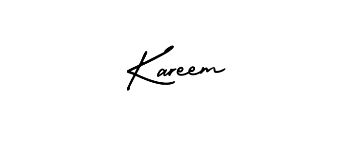 Design your own signature with our free online signature maker. With this signature software, you can create a handwritten (AmerikaSignatureDemo-Regular) signature for name  Kareem.  Kareem signature style 3 images and pictures png