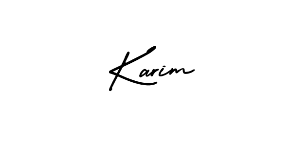 How to make  Karim name signature. Use AmerikaSignatureDemo-Regular style for creating short signs online. This is the latest handwritten sign.  Karim signature style 3 images and pictures png