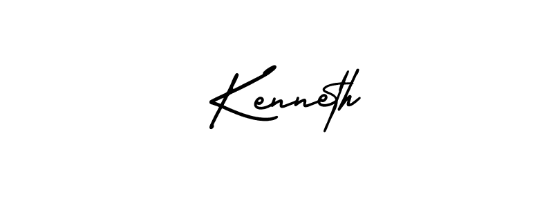 How to make  Kenneth name signature. Use AmerikaSignatureDemo-Regular style for creating short signs online. This is the latest handwritten sign.  Kenneth signature style 3 images and pictures png