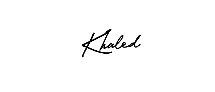 Create a beautiful signature design for name  Khaled. With this signature (AmerikaSignatureDemo-Regular) fonts, you can make a handwritten signature for free.  Khaled signature style 3 images and pictures png