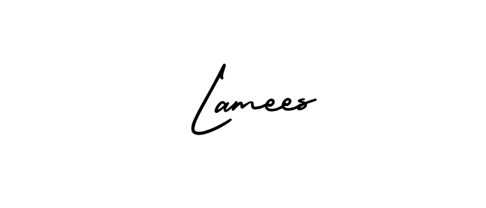 Design your own signature with our free online signature maker. With this signature software, you can create a handwritten (AmerikaSignatureDemo-Regular) signature for name  Lamees.  Lamees signature style 3 images and pictures png