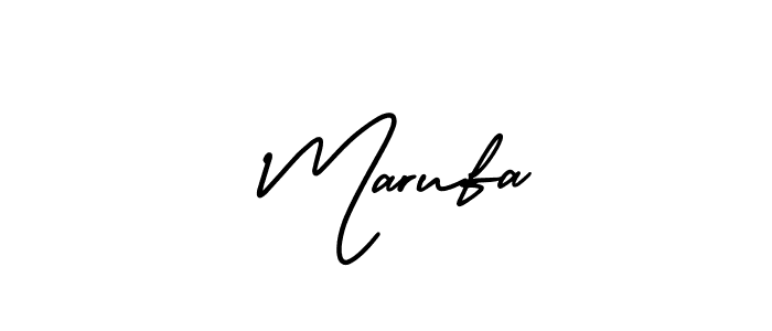 Check out images of Autograph of  Marufa name. Actor  Marufa Signature Style. AmerikaSignatureDemo-Regular is a professional sign style online.  Marufa signature style 3 images and pictures png