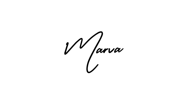 Use a signature maker to create a handwritten signature online. With this signature software, you can design (AmerikaSignatureDemo-Regular) your own signature for name  Marva.  Marva signature style 3 images and pictures png