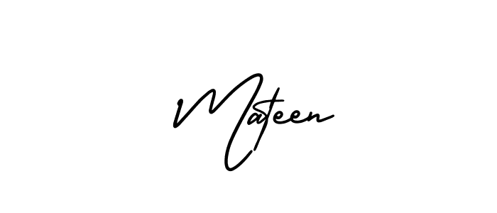 The best way (AmerikaSignatureDemo-Regular) to make a short signature is to pick only two or three words in your name. The name  Mateen include a total of six letters. For converting this name.  Mateen signature style 3 images and pictures png