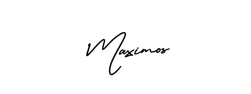 How to make  Maximos name signature. Use AmerikaSignatureDemo-Regular style for creating short signs online. This is the latest handwritten sign.  Maximos signature style 3 images and pictures png