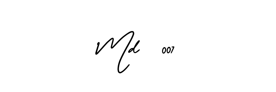 The best way (AmerikaSignatureDemo-Regular) to make a short signature is to pick only two or three words in your name. The name  Md  007  include a total of six letters. For converting this name.  Md  007  signature style 3 images and pictures png