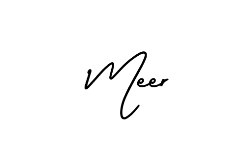 Use a signature maker to create a handwritten signature online. With this signature software, you can design (AmerikaSignatureDemo-Regular) your own signature for name  Meer.  Meer signature style 3 images and pictures png