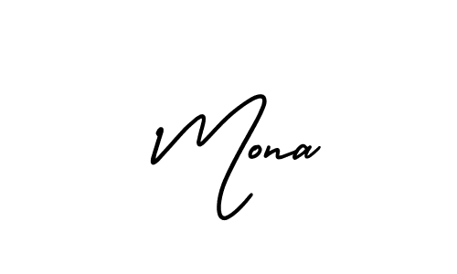 Design your own signature with our free online signature maker. With this signature software, you can create a handwritten (AmerikaSignatureDemo-Regular) signature for name  Mona.  Mona signature style 3 images and pictures png