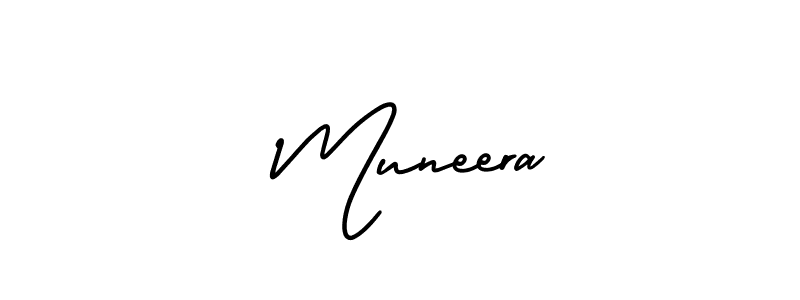 How to make  Muneera name signature. Use AmerikaSignatureDemo-Regular style for creating short signs online. This is the latest handwritten sign.  Muneera signature style 3 images and pictures png