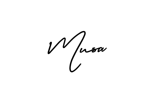 It looks lik you need a new signature style for name  Musa. Design unique handwritten (AmerikaSignatureDemo-Regular) signature with our free signature maker in just a few clicks.  Musa signature style 3 images and pictures png