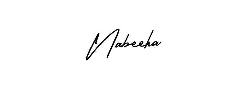 Design your own signature with our free online signature maker. With this signature software, you can create a handwritten (AmerikaSignatureDemo-Regular) signature for name  Nabeeha.  Nabeeha signature style 3 images and pictures png