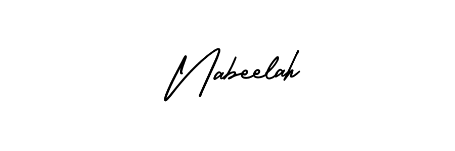 How to make  Nabeelah name signature. Use AmerikaSignatureDemo-Regular style for creating short signs online. This is the latest handwritten sign.  Nabeelah signature style 3 images and pictures png