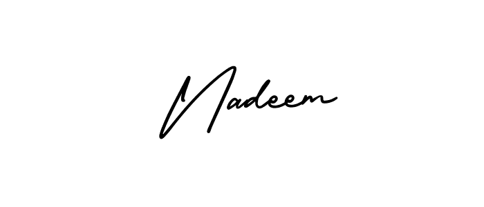 AmerikaSignatureDemo-Regular is a professional signature style that is perfect for those who want to add a touch of class to their signature. It is also a great choice for those who want to make their signature more unique. Get  Nadeem name to fancy signature for free.  Nadeem signature style 3 images and pictures png