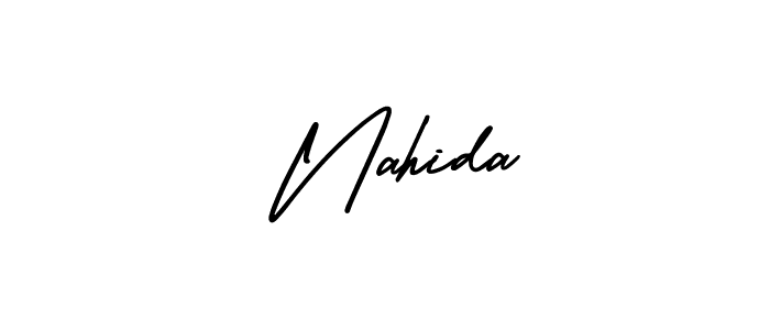 How to make  Nahida signature? AmerikaSignatureDemo-Regular is a professional autograph style. Create handwritten signature for  Nahida name.  Nahida signature style 3 images and pictures png