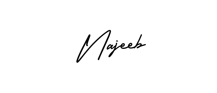 It looks lik you need a new signature style for name  Najeeb. Design unique handwritten (AmerikaSignatureDemo-Regular) signature with our free signature maker in just a few clicks.  Najeeb signature style 3 images and pictures png