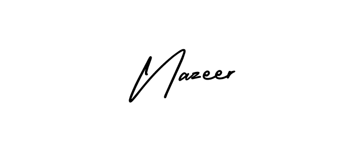 Use a signature maker to create a handwritten signature online. With this signature software, you can design (AmerikaSignatureDemo-Regular) your own signature for name  Nazeer.  Nazeer signature style 3 images and pictures png