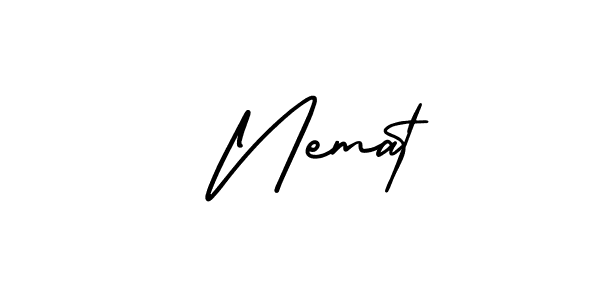 if you are searching for the best signature style for your name  Nemat. so please give up your signature search. here we have designed multiple signature styles  using AmerikaSignatureDemo-Regular.  Nemat signature style 3 images and pictures png