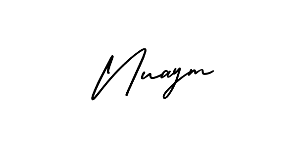 How to make  Nuaym name signature. Use AmerikaSignatureDemo-Regular style for creating short signs online. This is the latest handwritten sign.  Nuaym signature style 3 images and pictures png