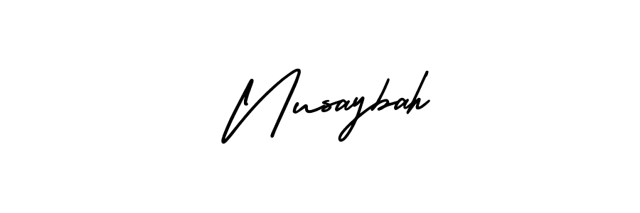 It looks lik you need a new signature style for name  Nusaybah. Design unique handwritten (AmerikaSignatureDemo-Regular) signature with our free signature maker in just a few clicks.  Nusaybah signature style 3 images and pictures png