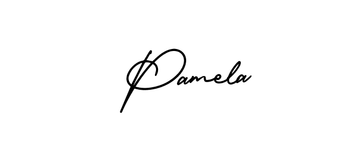 Create a beautiful signature design for name  Pamela. With this signature (AmerikaSignatureDemo-Regular) fonts, you can make a handwritten signature for free.  Pamela signature style 3 images and pictures png