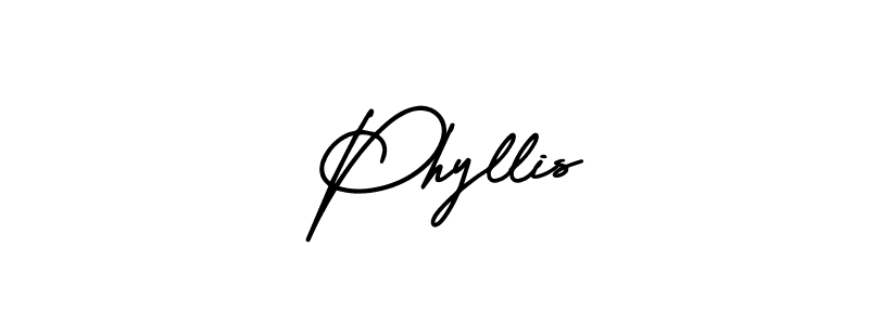 Make a beautiful signature design for name  Phyllis. With this signature (AmerikaSignatureDemo-Regular) style, you can create a handwritten signature for free.  Phyllis signature style 3 images and pictures png