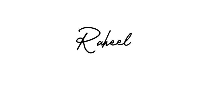AmerikaSignatureDemo-Regular is a professional signature style that is perfect for those who want to add a touch of class to their signature. It is also a great choice for those who want to make their signature more unique. Get  Raheel name to fancy signature for free.  Raheel signature style 3 images and pictures png