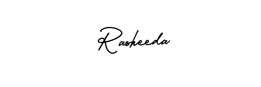 Create a beautiful signature design for name  Rasheeda. With this signature (AmerikaSignatureDemo-Regular) fonts, you can make a handwritten signature for free.  Rasheeda signature style 3 images and pictures png