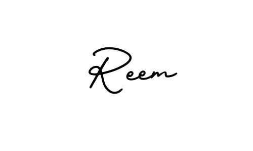 Design your own signature with our free online signature maker. With this signature software, you can create a handwritten (AmerikaSignatureDemo-Regular) signature for name  Reem.  Reem signature style 3 images and pictures png