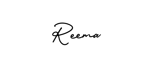 It looks lik you need a new signature style for name  Reema. Design unique handwritten (AmerikaSignatureDemo-Regular) signature with our free signature maker in just a few clicks.  Reema signature style 3 images and pictures png